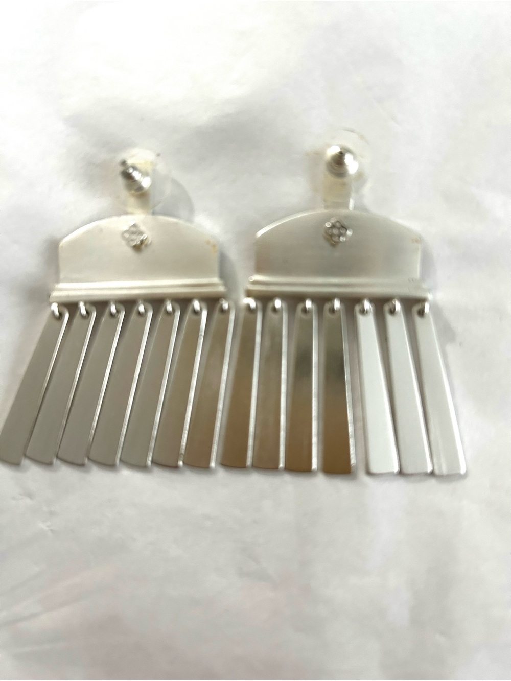 Silver Fringe Drop Earrings - Picture 2 of 2